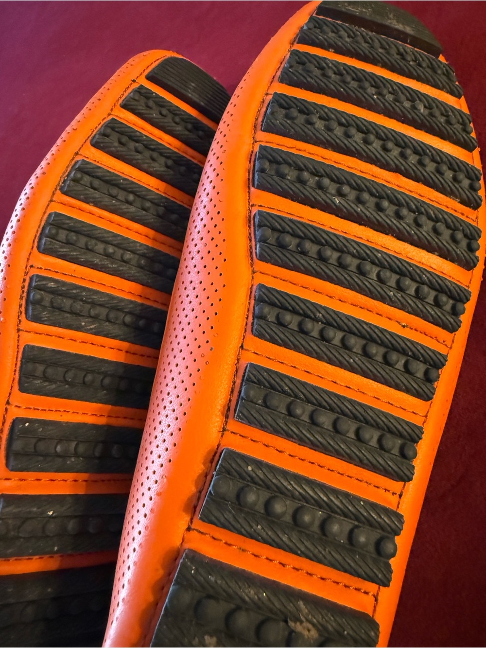 Amalfi Men's Orange Perforated Leather Bit Loafers size 10 - Picture 7 of 7